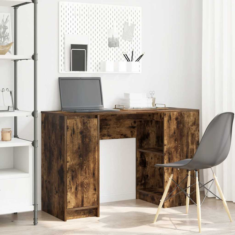 Produktbild för Skrivbord rökt ek 120x42x76 cm konstruerat trä