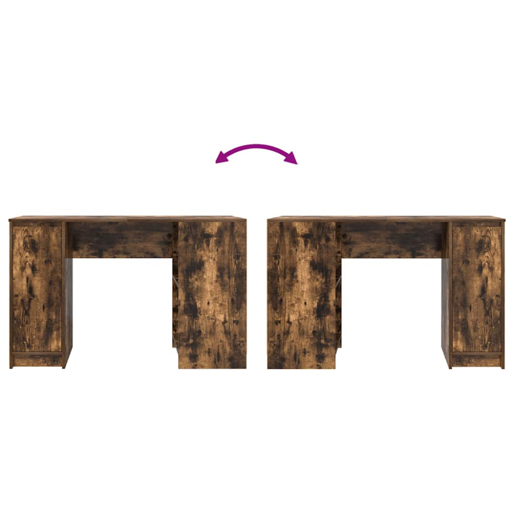 Produktbild för Skrivbord rökt ek 120x42x76 cm konstruerat trä