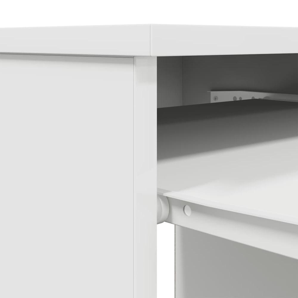 Produktbild för Skrivbord vit 86x49x76 cm konstruerat trä