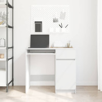 Produktbild för Skrivbord vit 86x49x76 cm konstruerat trä