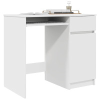 Produktbild för Skrivbord vit 86x49x76 cm konstruerat trä