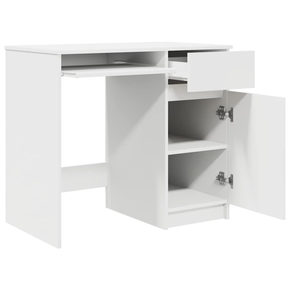 Produktbild för Skrivbord vit 86x49x76 cm konstruerat trä