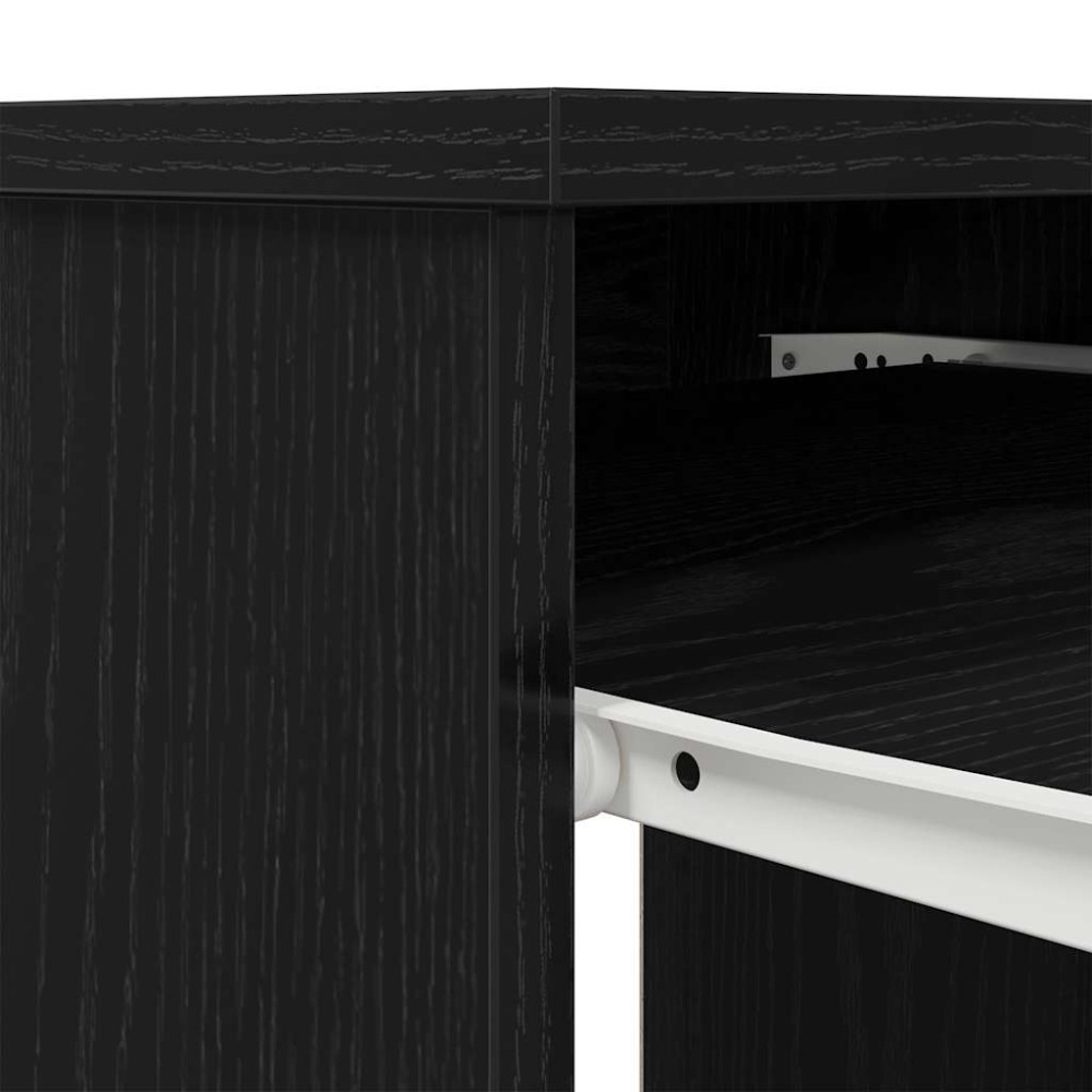 Produktbild för Skrivbord svart ek 86x49x76 cm konstruerat trä