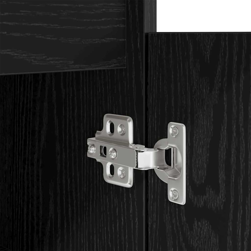 Produktbild för Skrivbord svart ek 86x49x76 cm konstruerat trä