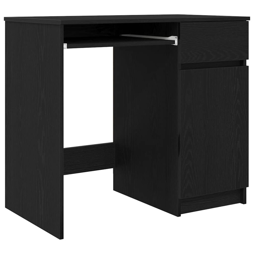 Produktbild för Skrivbord svart ek 86x49x76 cm konstruerat trä