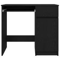 Produktbild för Skrivbord svart ek 86x49x76 cm konstruerat trä