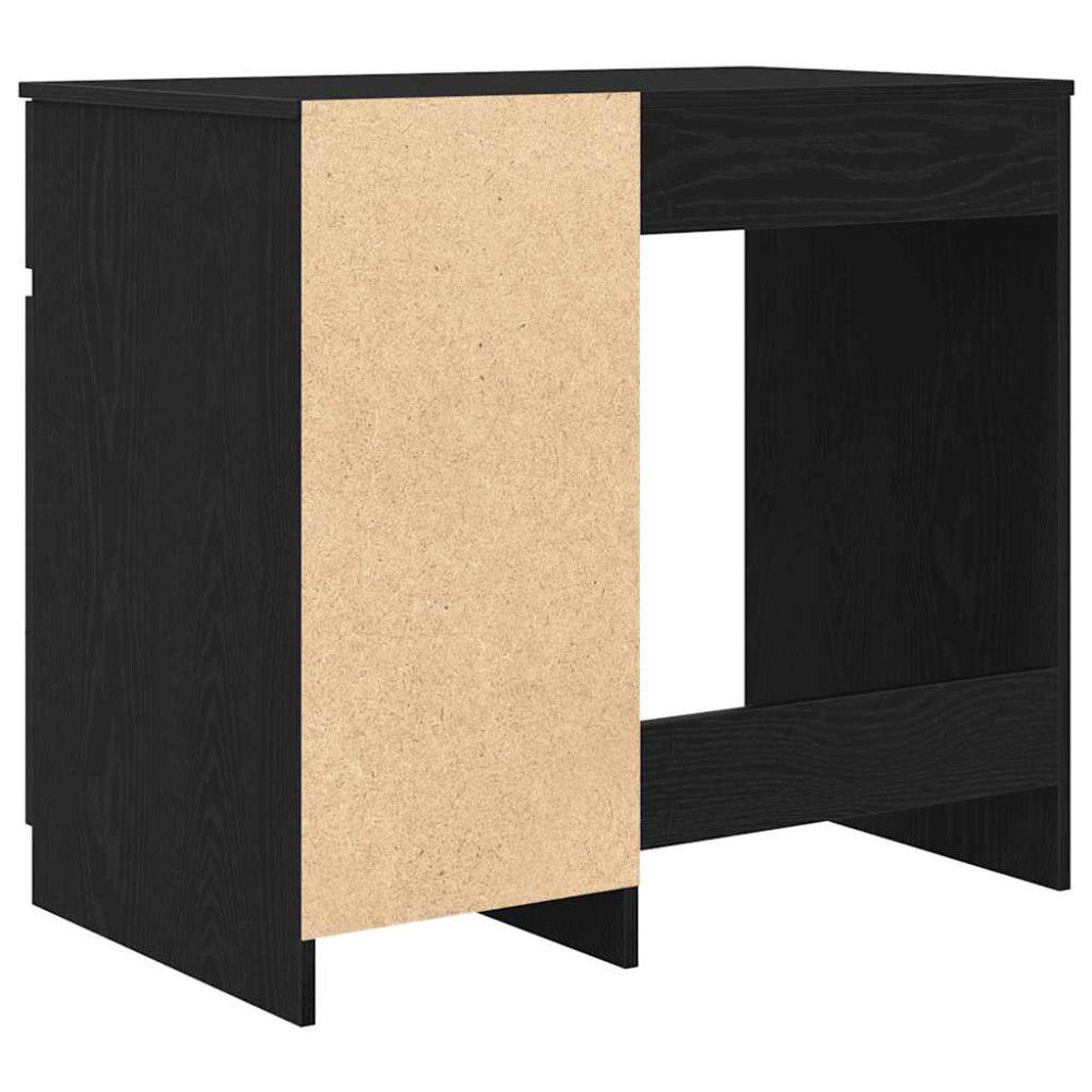 Produktbild för Skrivbord svart ek 86x49x76 cm konstruerat trä