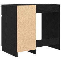 Produktbild för Skrivbord svart ek 86x49x76 cm konstruerat trä