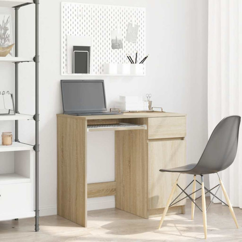 vidaXL Skrivbord sonoma ek 86x49x76 cm konstruerat trä