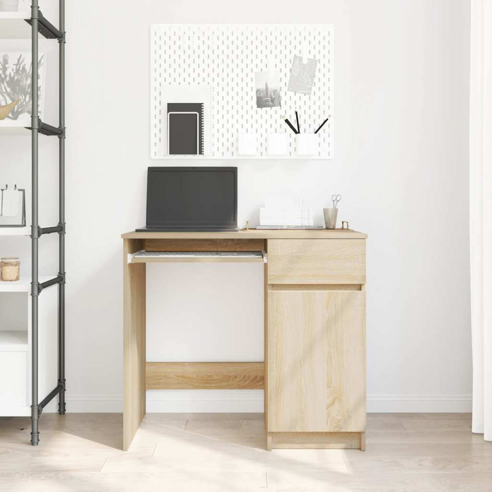 Produktbild för Skrivbord sonoma ek 86x49x76 cm konstruerat trä
