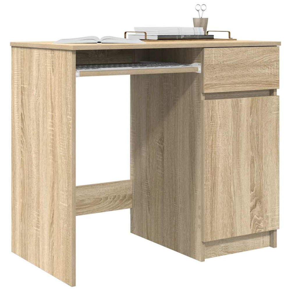 Produktbild för Skrivbord sonoma ek 86x49x76 cm konstruerat trä