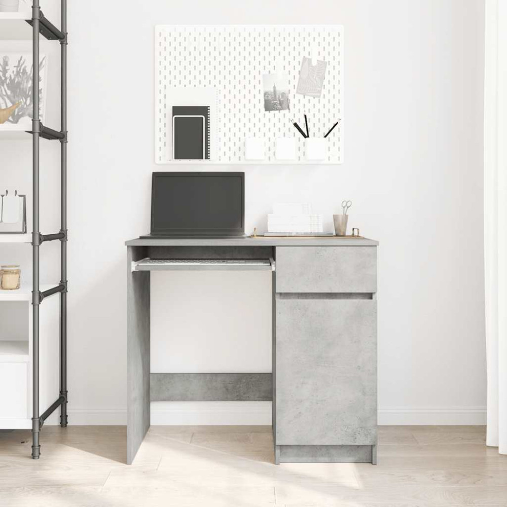 Produktbild för Skrivbord betong grå 86x49x76 cm konstruerat trä
