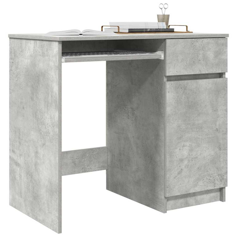 Produktbild för Skrivbord betong grå 86x49x76 cm konstruerat trä