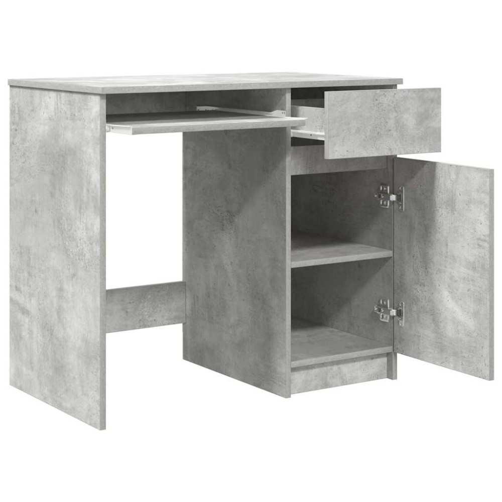 Produktbild för Skrivbord betong grå 86x49x76 cm konstruerat trä