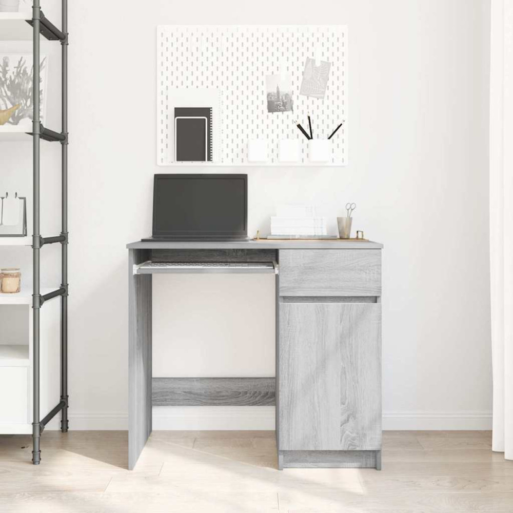Produktbild för Skrivbord grå sonoma 86x49x76 cm konstruerat trä