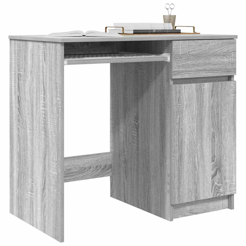 Produktbild för Skrivbord grå sonoma 86x49x76 cm konstruerat trä