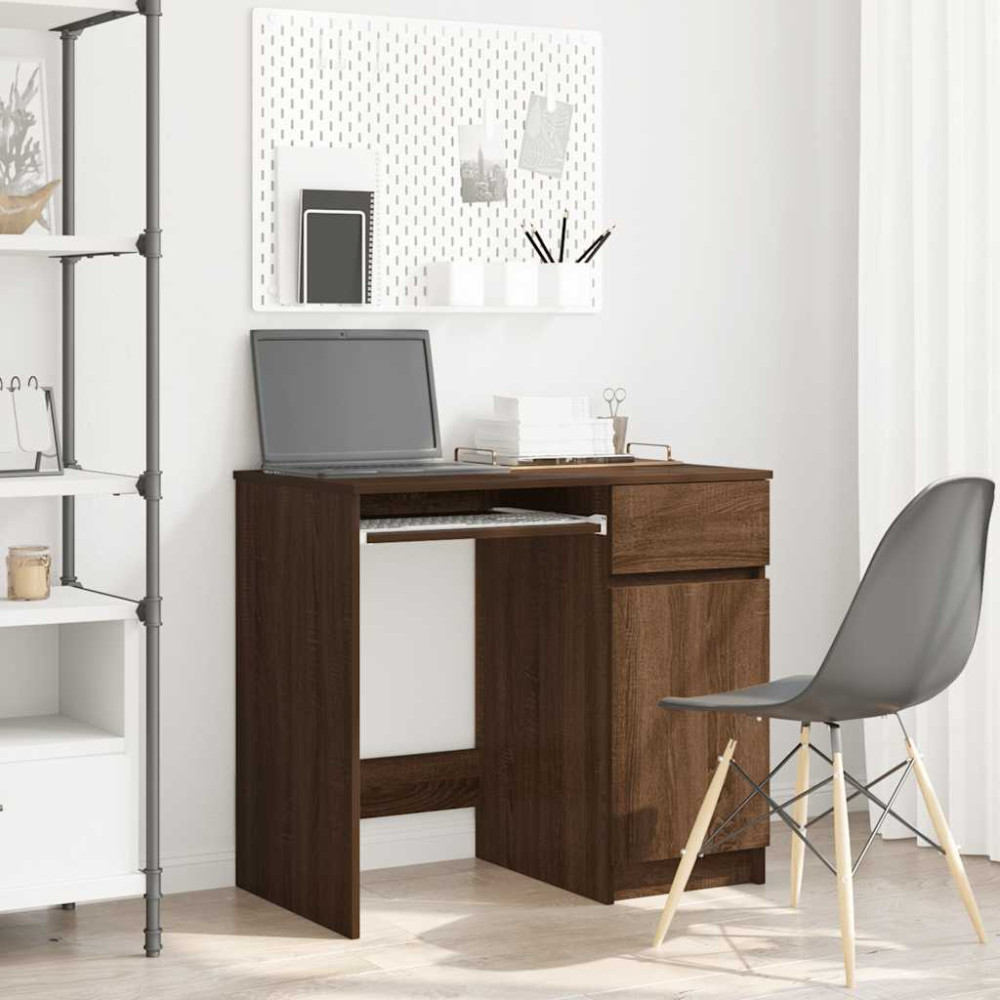 Produktbild för Skrivbord brun ek 86x49x76 cm konstruerat trä
