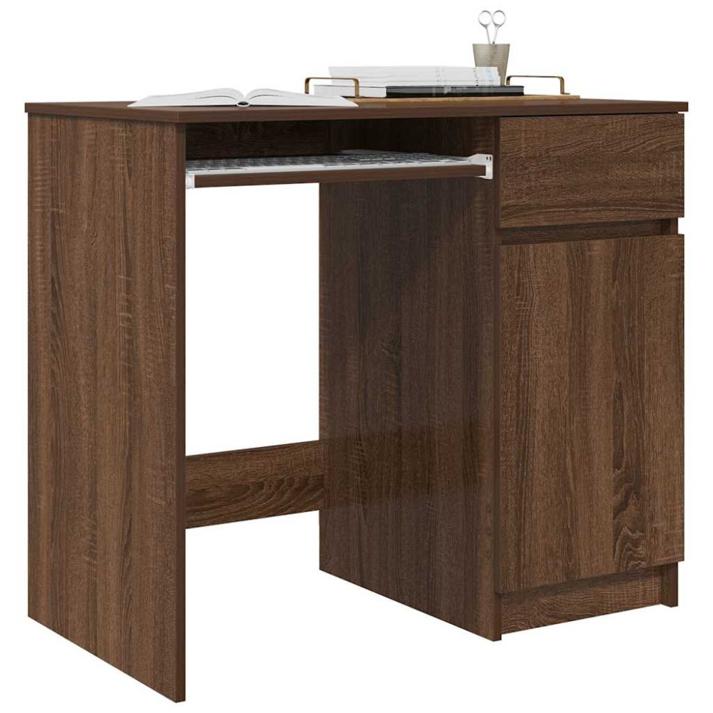 Produktbild för Skrivbord brun ek 86x49x76 cm konstruerat trä