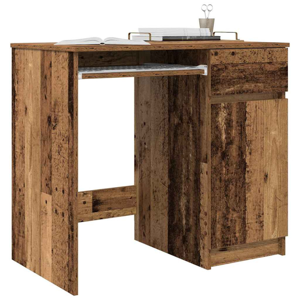 Produktbild för Skrivbord gammalt trä 86x49x76 cm konstruerat trä
