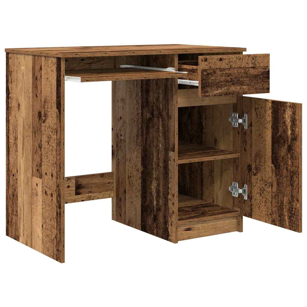Produktbild för Skrivbord gammalt trä 86x49x76 cm konstruerat trä