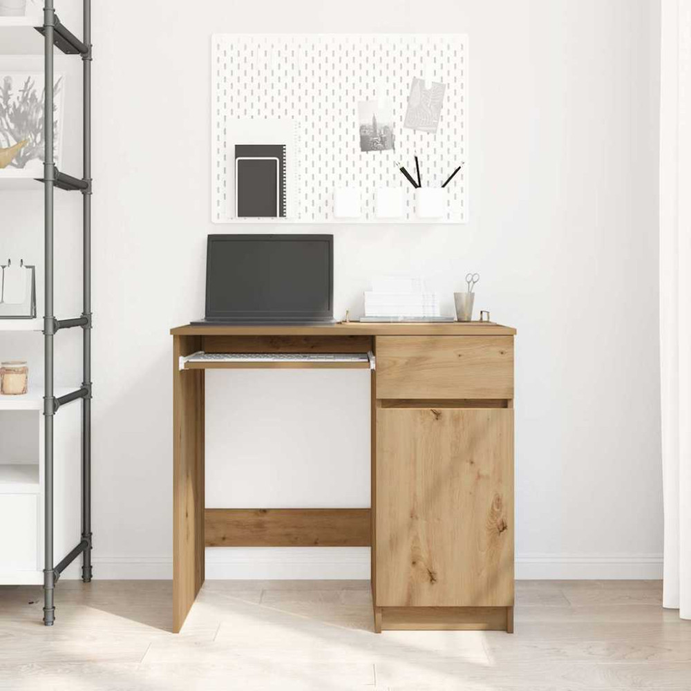 Produktbild för Skrivbord hantverksmässig ek 86x49x76 cm konstruerat trä