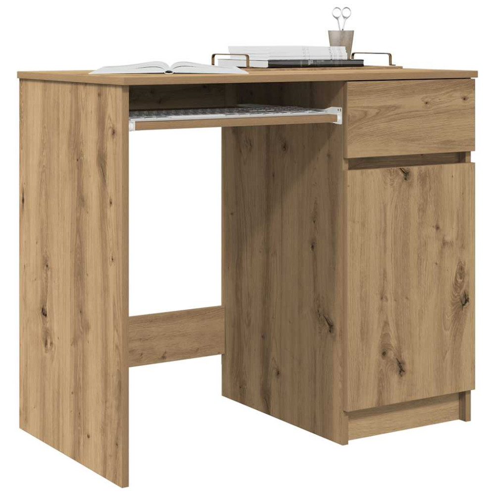 Produktbild för Skrivbord hantverksmässig ek 86x49x76 cm konstruerat trä