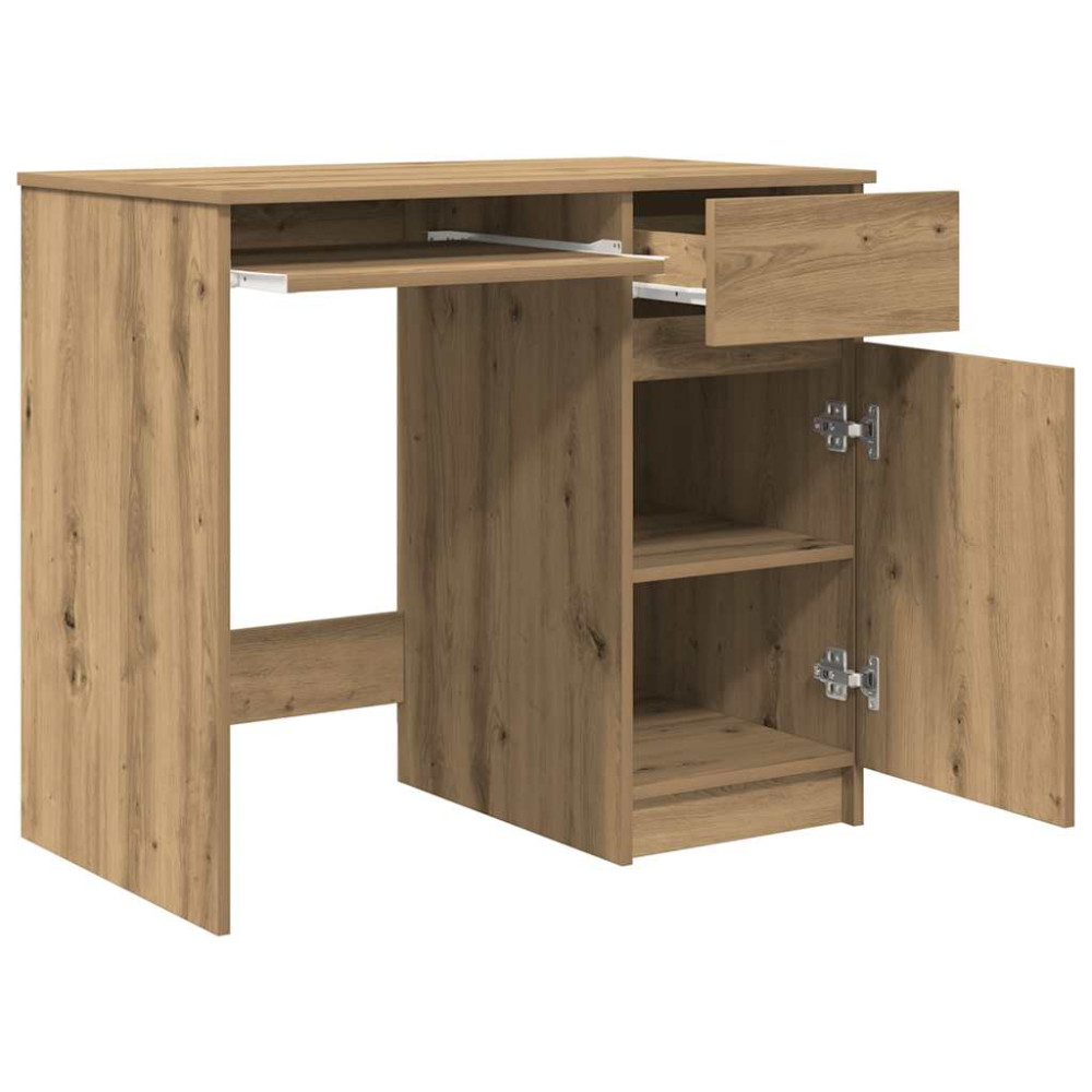Produktbild för Skrivbord hantverksmässig ek 86x49x76 cm konstruerat trä
