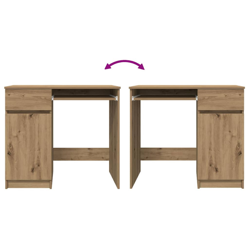 Produktbild för Skrivbord hantverksmässig ek 86x49x76 cm konstruerat trä