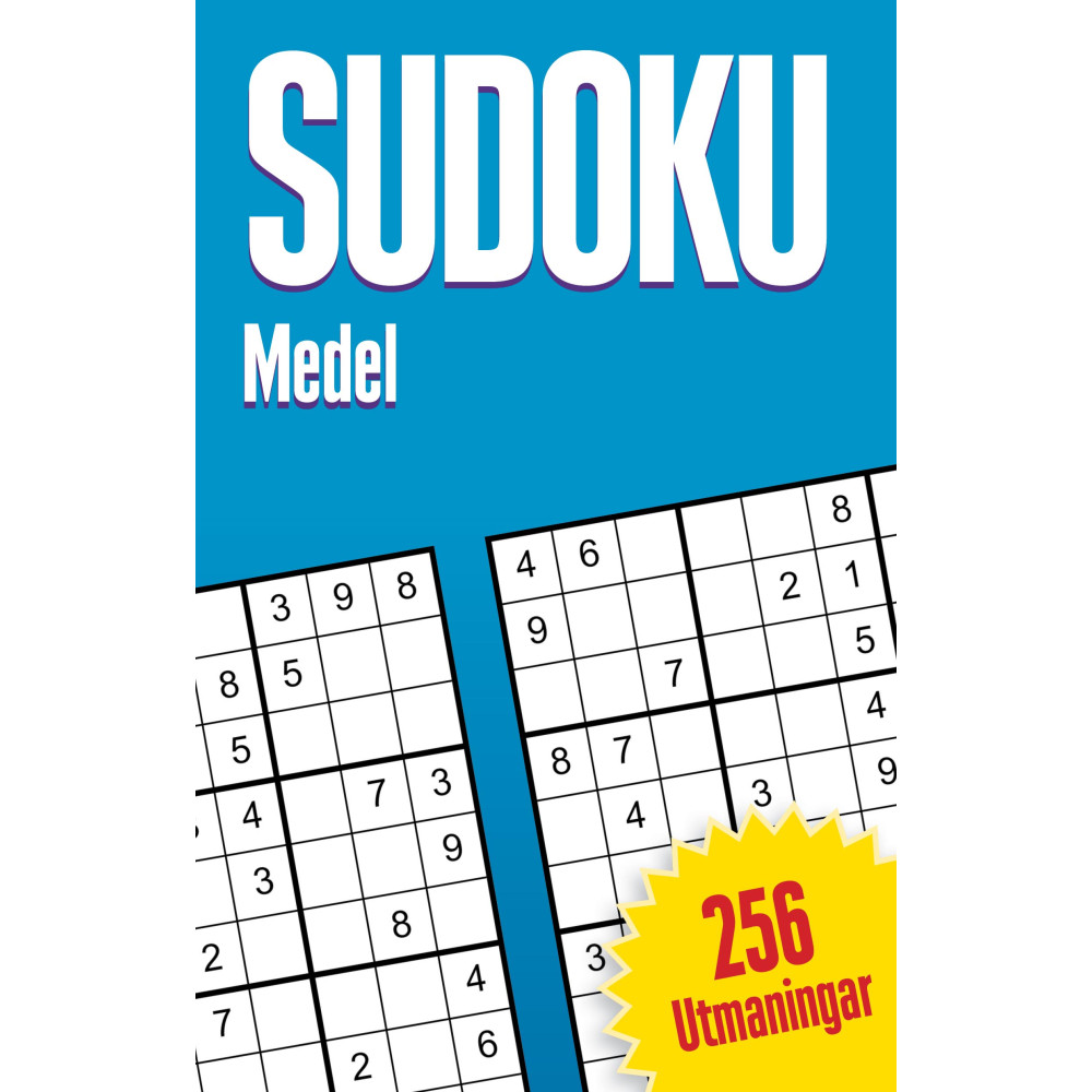Produktbild för Sudoku : medel, 256 utmaningar (häftad)