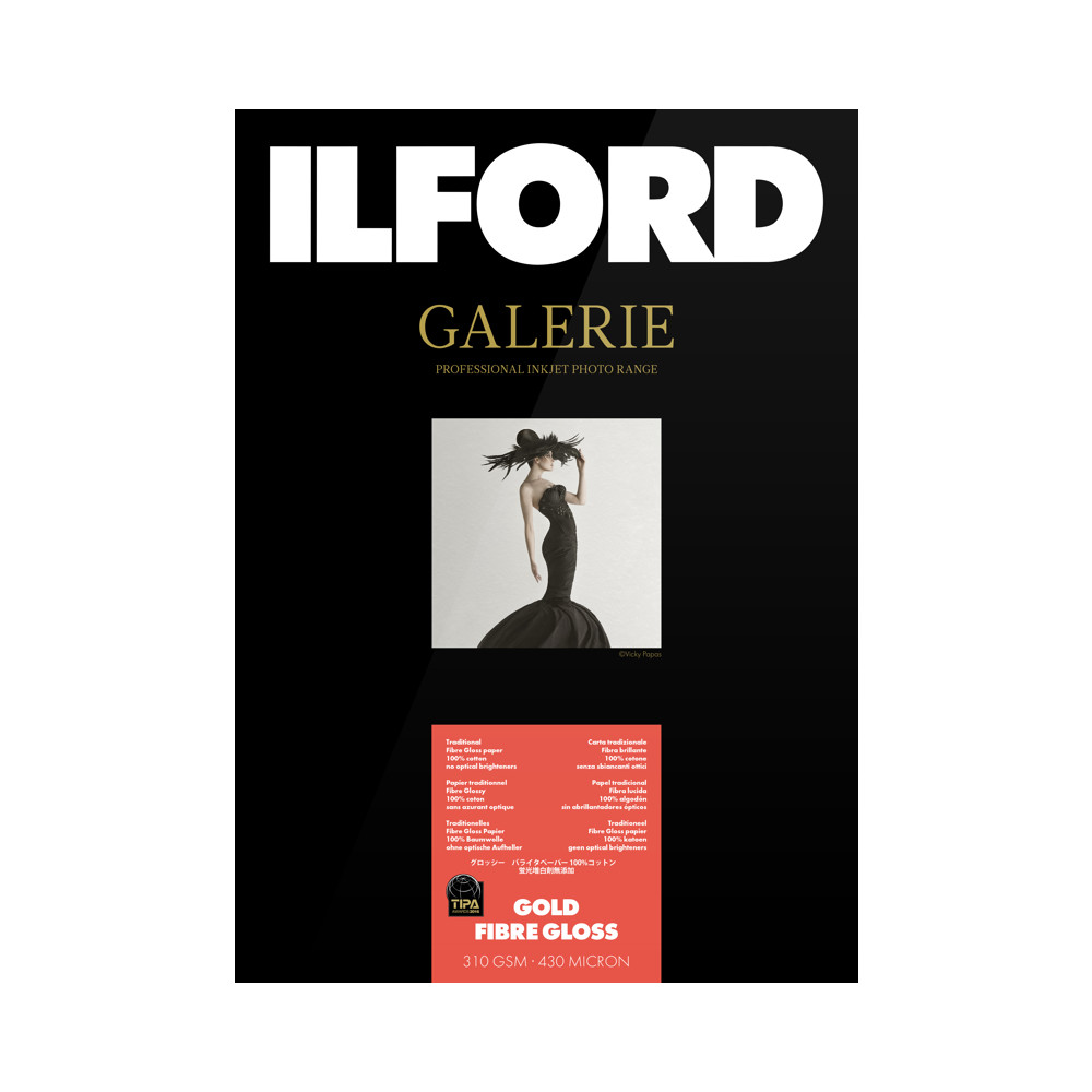 Produktbild för Ilford Galerie Gold Fibre Gloss 310g 13x18cm 50 sheets