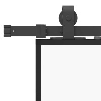 Produktbild för Skjutdörr med beslag svart 76x205 cm ESG-glas