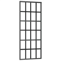 Produktbild för Skjutdörr med beslag svart 76x205 cm ESG-glas