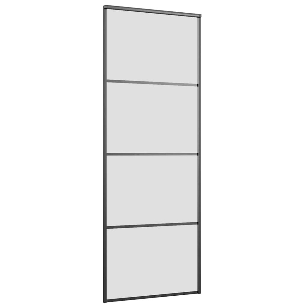 Produktbild för Skjutdörr med beslag svart 76x205 cm ESG-glas