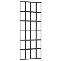 Produktbild för Skjutdörr med beslag svart 76x205 cm ESG-glas