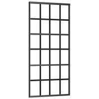 Produktbild för Skjutdörr med beslag svart 90x205 cm ESG-glas
