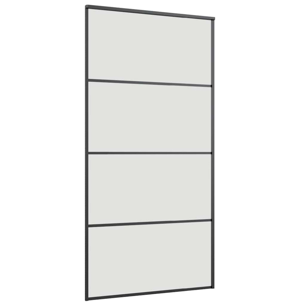Produktbild för Skjutdörr med beslag svart 102,5x205 cm ESG-glas