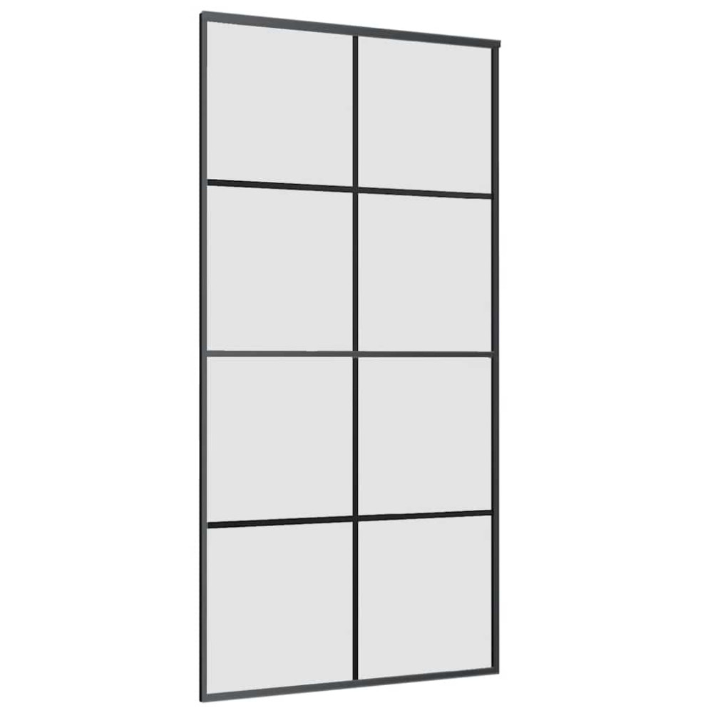 Produktbild för Skjutdörr med beslag svart 102,5x205 cm ESG-glas