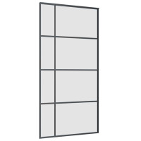 Produktbild för Skjutdörr med beslag svart 102,5x205 cm ESG-glas