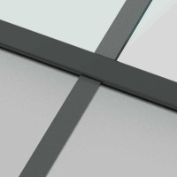 Produktbild för Skjutdörr med beslagssats svart 90x205 cm härdat glas