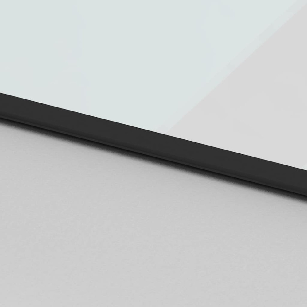 Produktbild för Skjutdörr med beslag svart 76x205 cm härdat glas