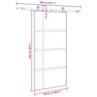 Produktbild för Skjutdörr med beslag svart 102,5x205 cm härdat glas