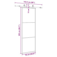 Produktbild för Skjutdörr med beslag svart 76x205 cm ESG-glas