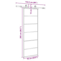 Produktbild för Skjutdörr med beslag svart 76x205 cm ESG-glas