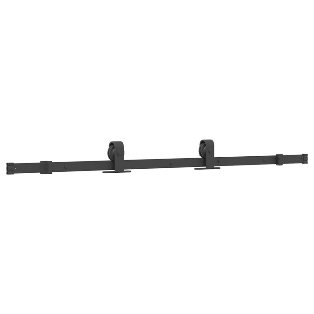 Produktbild för Skjutdörr med beslag svart 76x205 cm ESG-glas