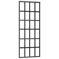 Produktbild för Skjutdörr med beslag svart 76x205 cm ESG-glas