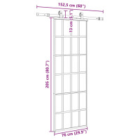 Produktbild för Skjutdörr med beslag svart 76x205 cm ESG-glas