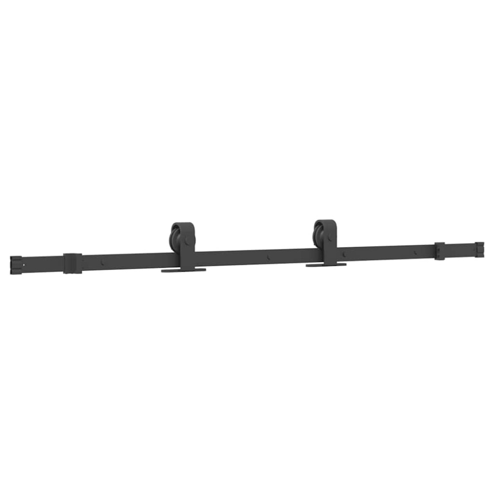 Produktbild för Skjutdörr med beslag svart 76x205 cm ESG-glas