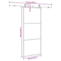 Produktbild för Skjutdörr med beslag svart 90x205 cm ESG-glas