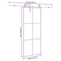 Produktbild för Skjutdörr med beslag svart 90x205 cm ESG-glas