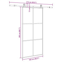 Produktbild för Skjutdörr med beslag svart 102x205 cm ESG-glas